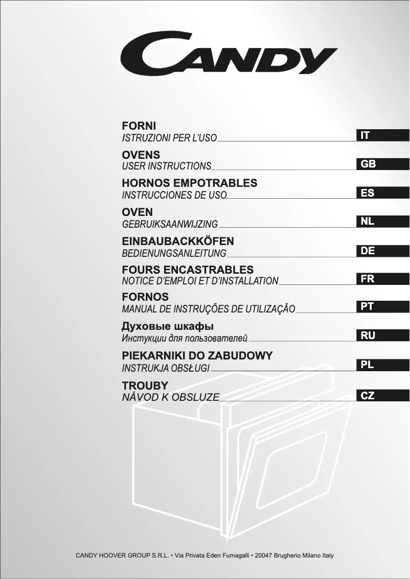 Page 1 de la notice Manuel utilisateur Candy FPE629/6X