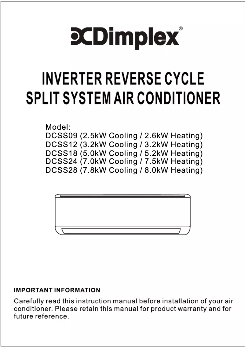 Page 1 de la notice Manuel utilisateur Dimplex DCSS12