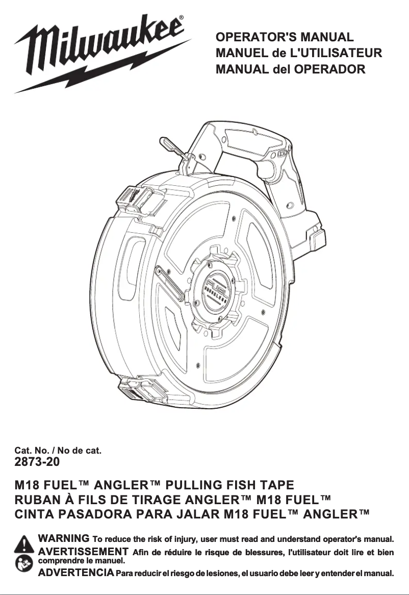 Image de la première page du manuel de l'appareil M18 Fuel Angler 2873B-22