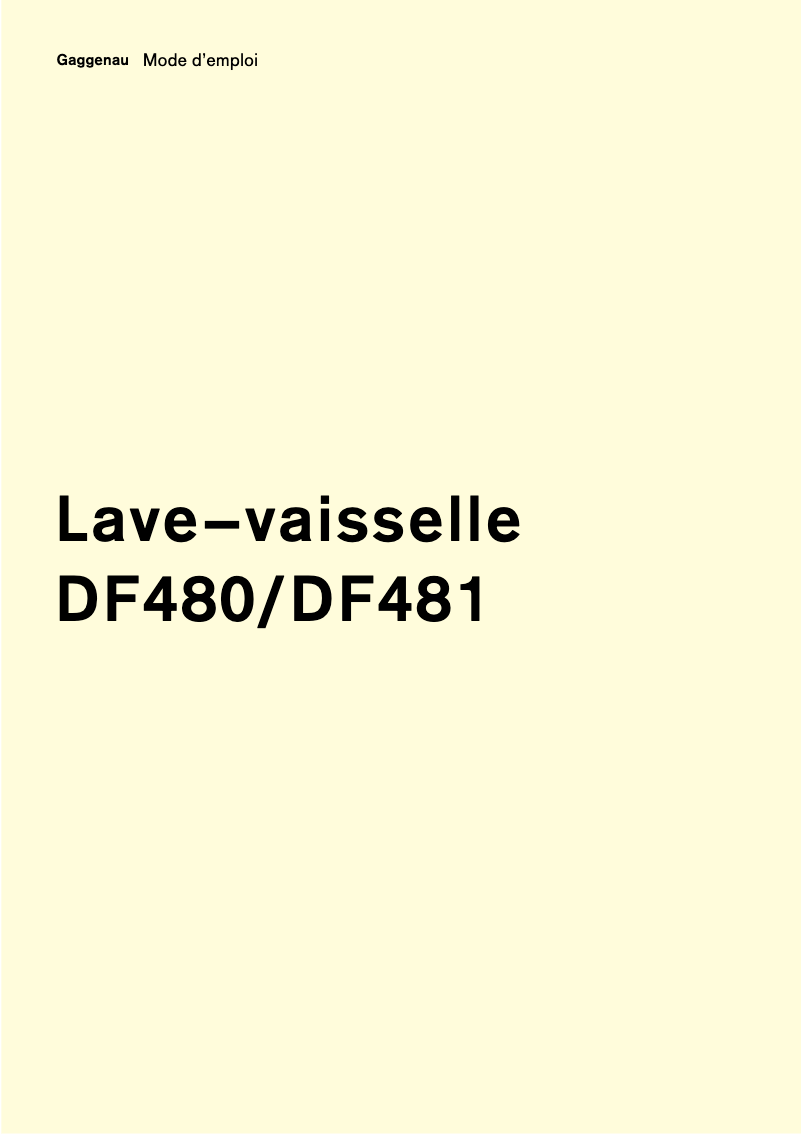 Page n°1 - Manuel utilisateur Gaggenau DF481163F