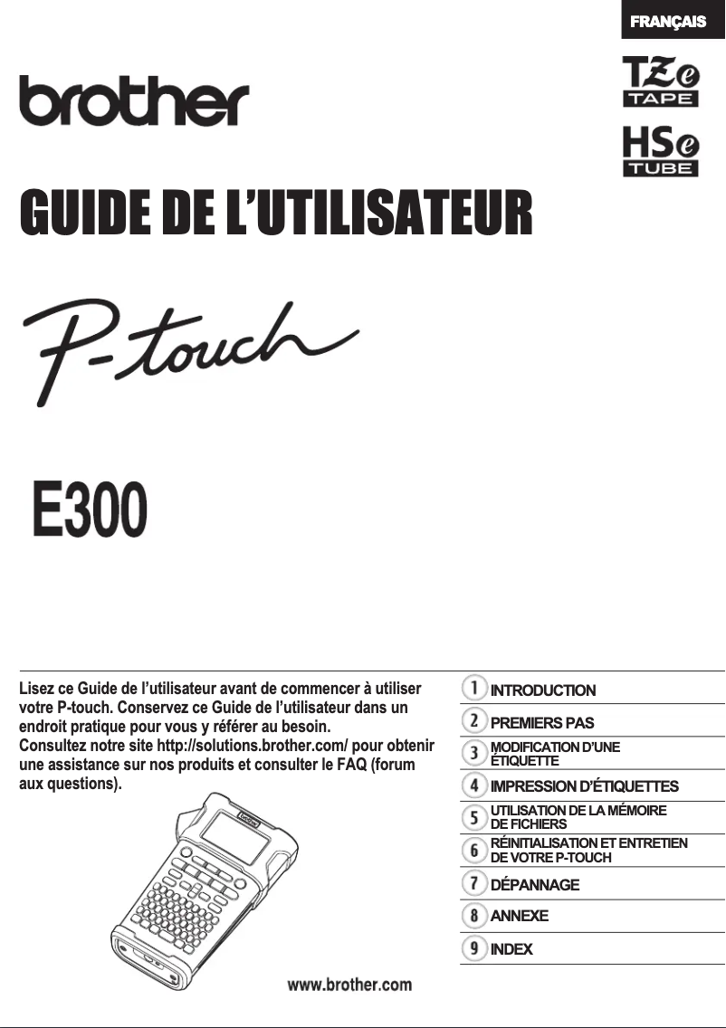 Page n°1 - Manuel utilisateur Brother PT-E300