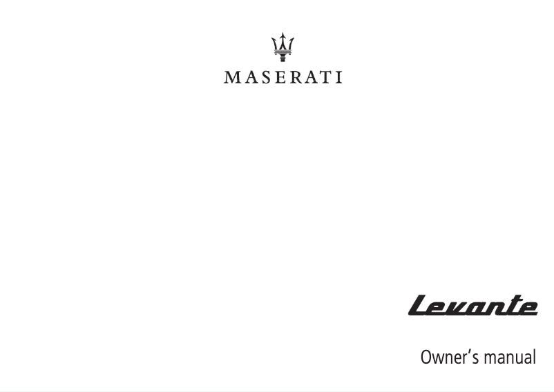 Page n°1 - Manuel utilisateur Maserati Levante (2020)