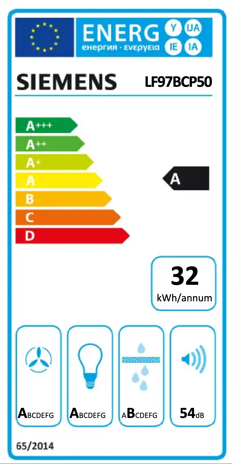 Page n°1 - Label énergétique Siemens LF97BCP50