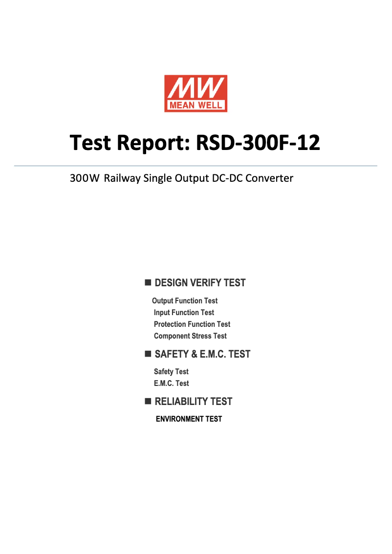 Page 1 de la notice Fiche technique Mean Well RSD-300F-12