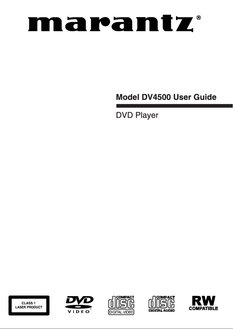 Page 1 of the manual User Manual Marantz DV4500