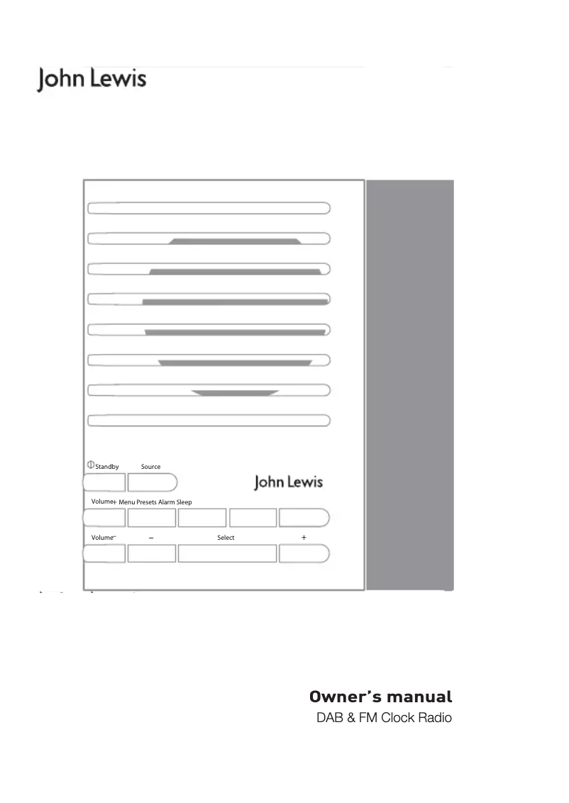 Image de la première page du manuel de l'appareil John Lewis J1