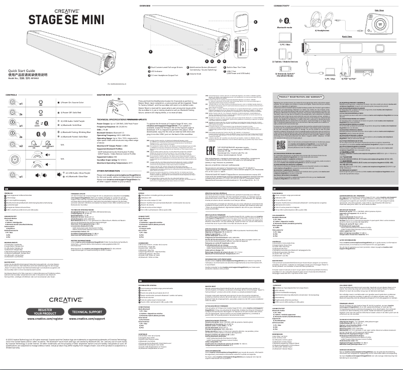 Page 1 de la notice Manuel utilisateur Creative Stage SE mini