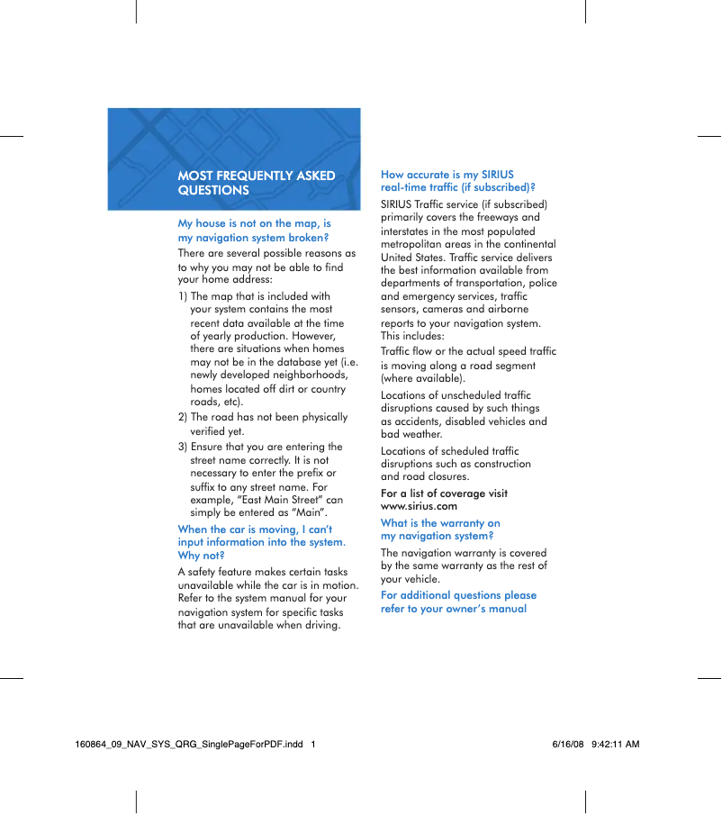 Page 1 of the manual Quick Start Guide Lincoln MKS (2009)