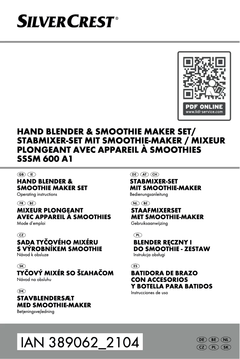 Page n°1 - Manuel utilisateur SilverCrest EDS-SSM 600 E3