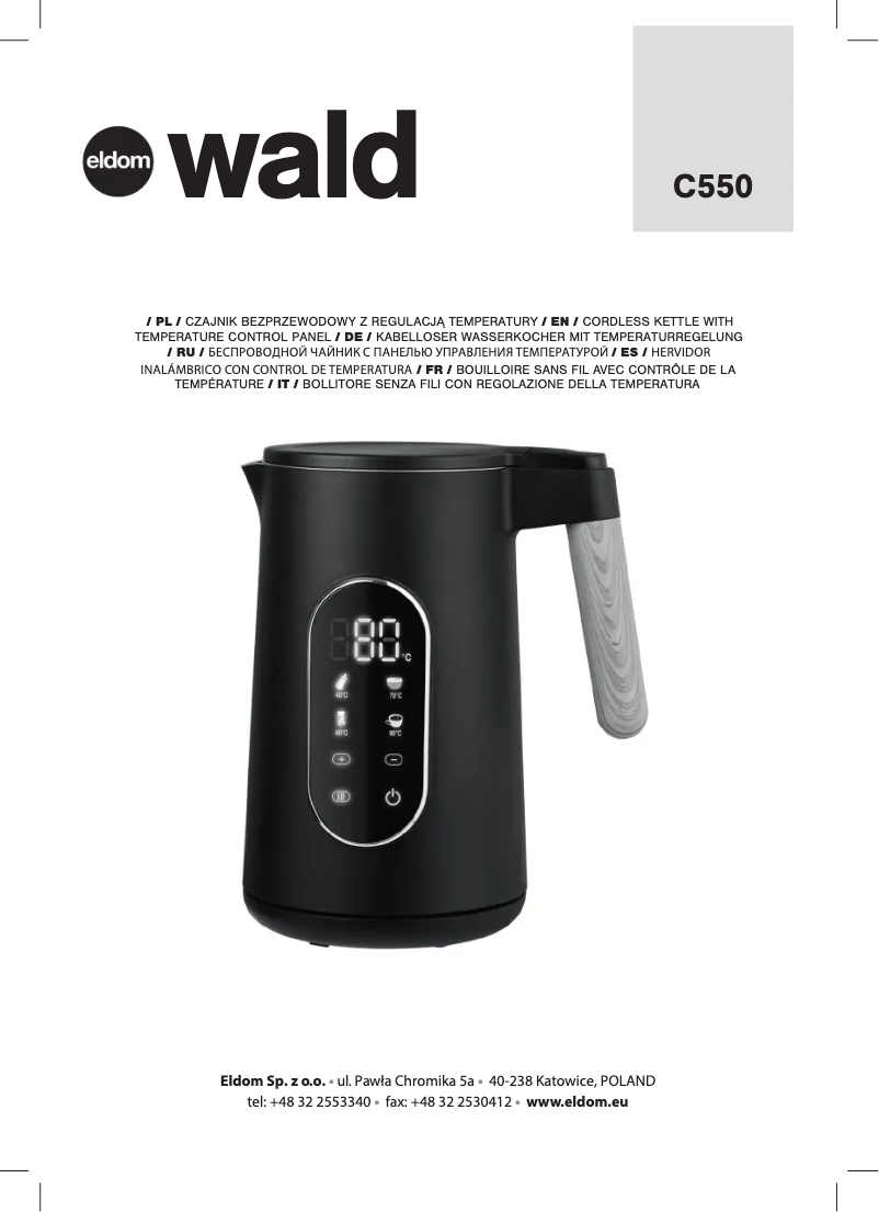 Page 1 de la notice Manuel utilisateur Eldom WALD C550