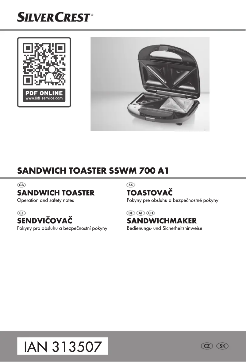 Page n°1 - Manuel utilisateur SilverCrest SSWM 700 A1