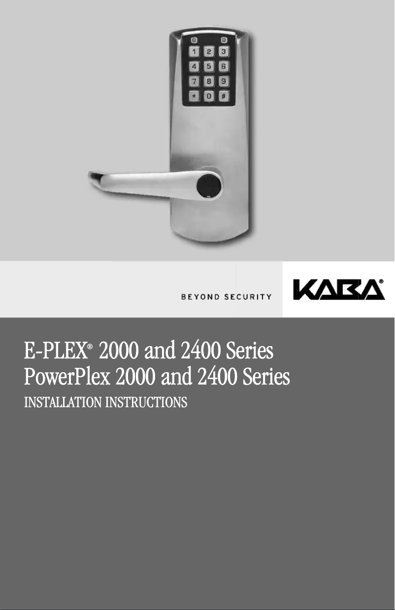 Page 1 de la notice Manuel utilisateur Dormakaba E-Plex 2000