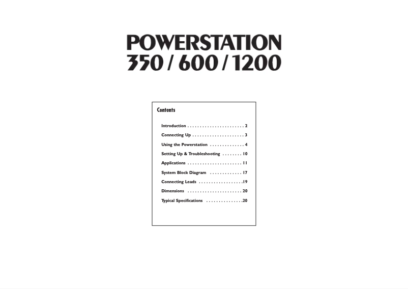 Image de la première page du manuel de l'appareil Spirit Powerstation 350