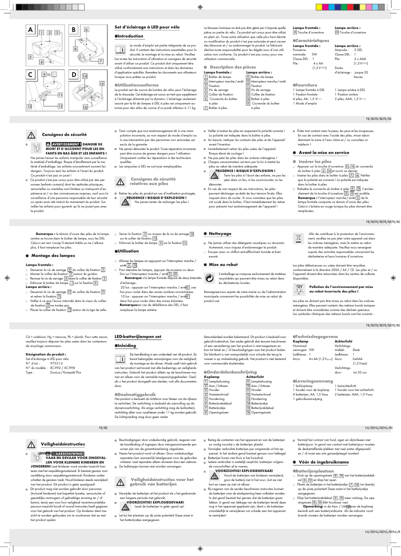 Page 1 de la notice Manuel utilisateur Crivit IAN 064303