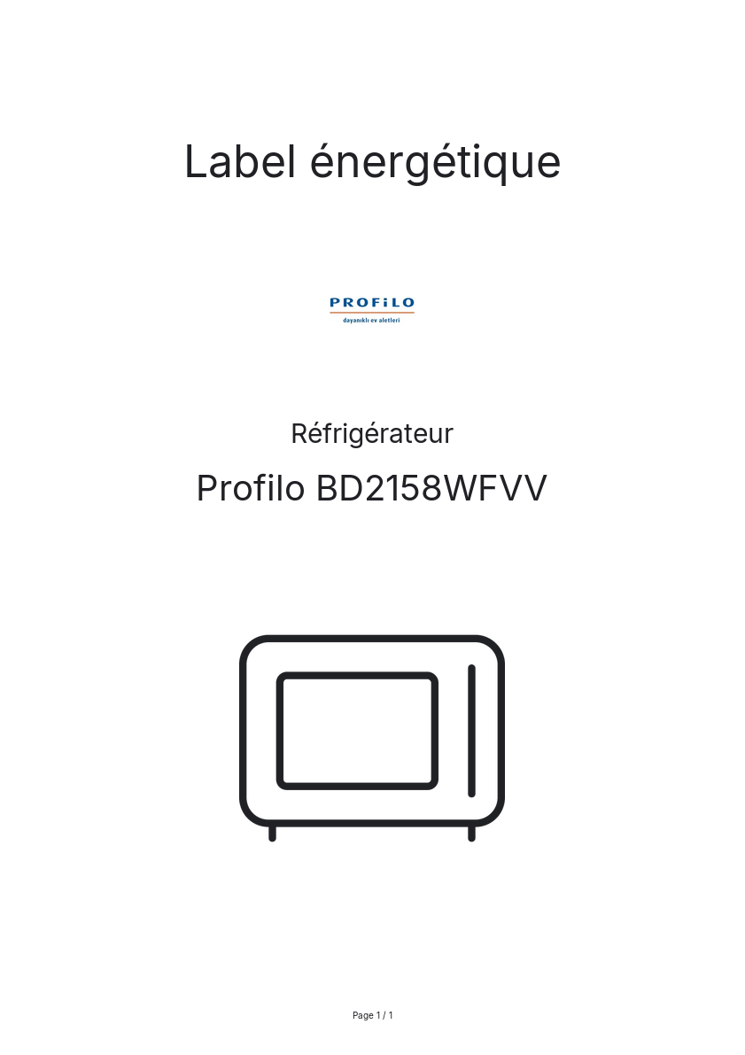 Image de la première page du manuel de l'appareil BD2158WFVV