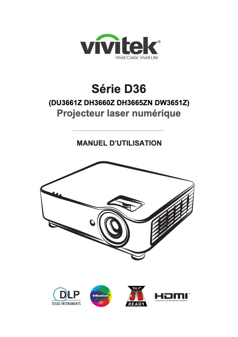 Image de la première page du manuel de l'appareil DH3660Z