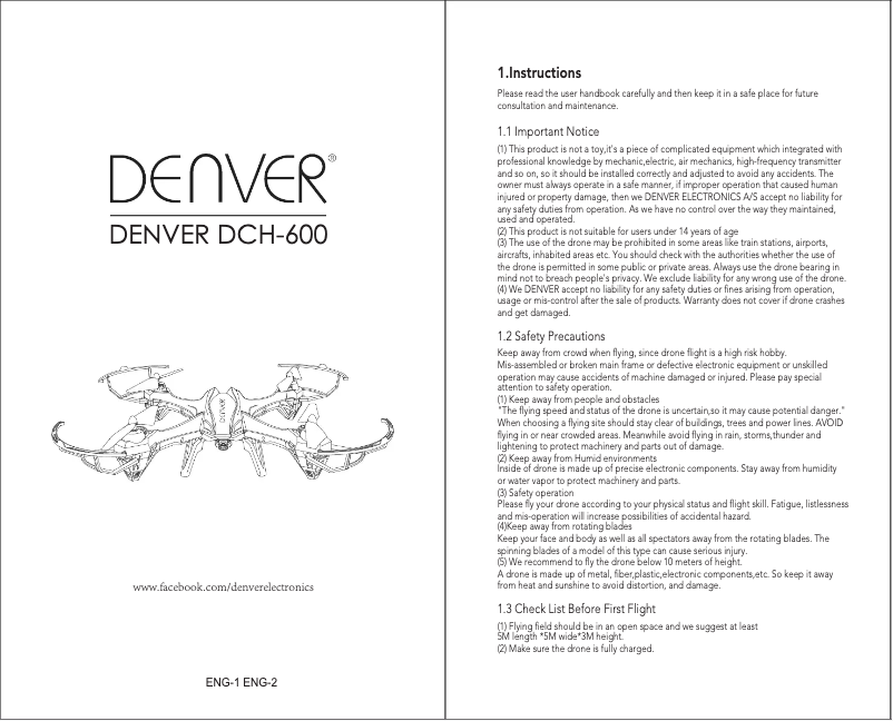 Page 1 de la notice Manuel utilisateur Denver DCH-600