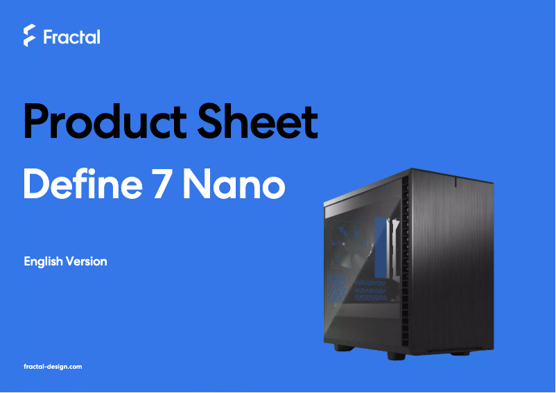 Page 1 de la notice Fiche technique Fractal Design Define 7 Nano