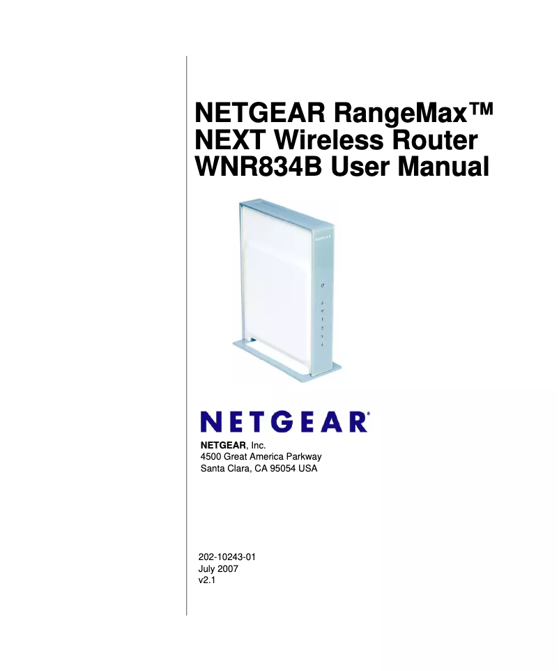 Page 1 de la notice Manuel utilisateur Netgear WNR834Bv2
