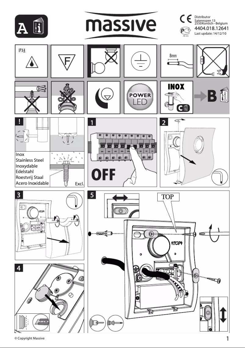 Page 1 de la notice Manuel utilisateur Massive Kassel