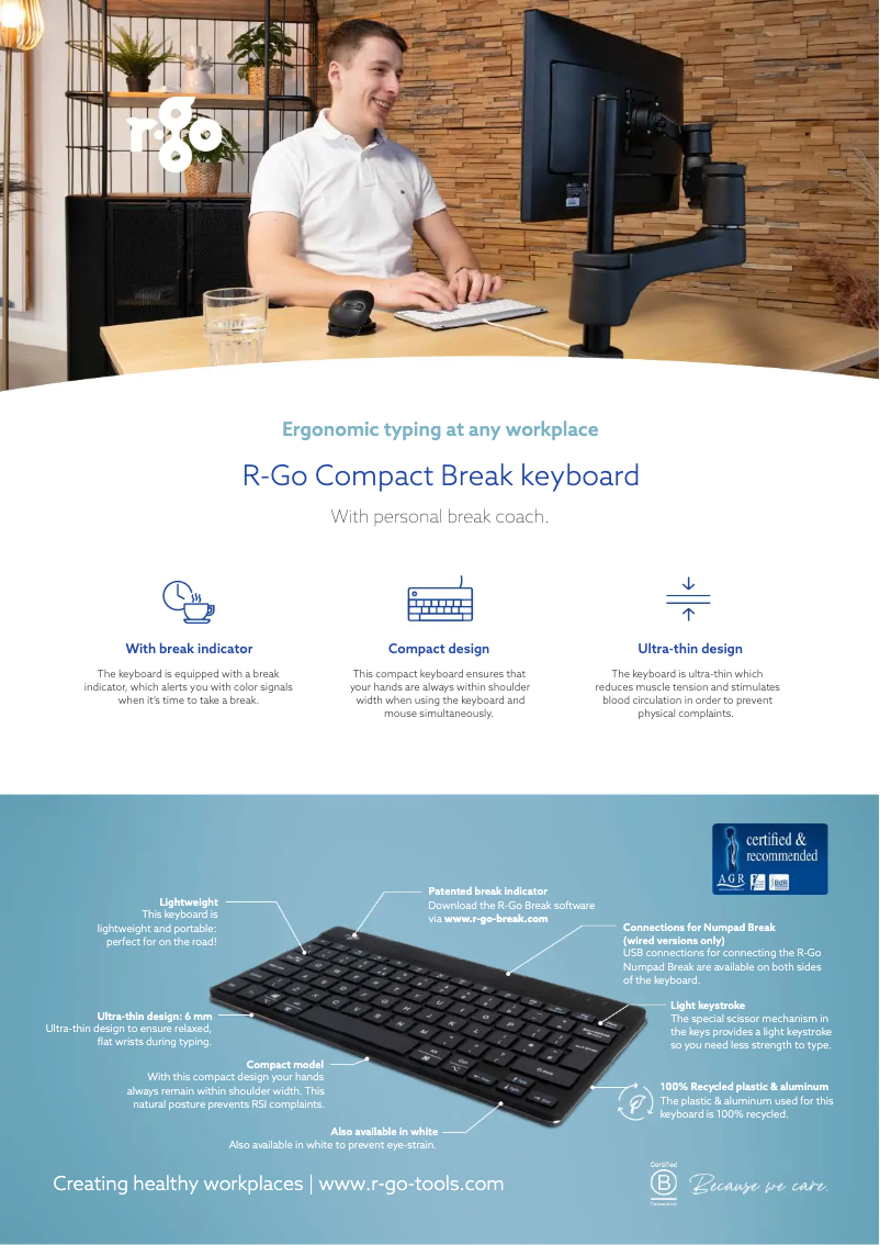 Page 1 de la notice Fiche technique R-Go Tools Numpad Break