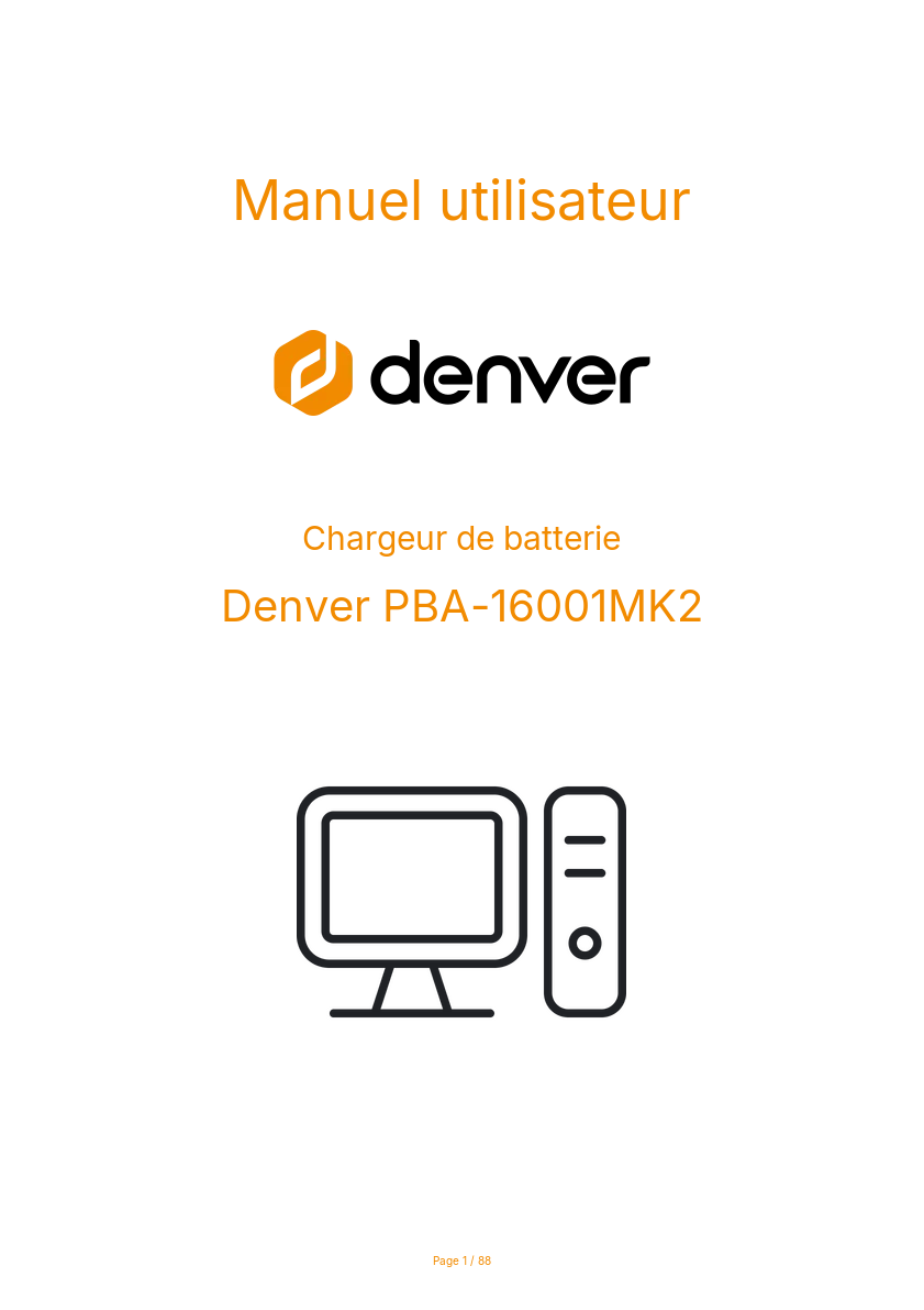 Page n°1 - Manuel utilisateur Denver PBA-16001MK2
