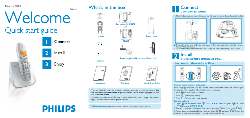 First page image of the manual for CD2403S