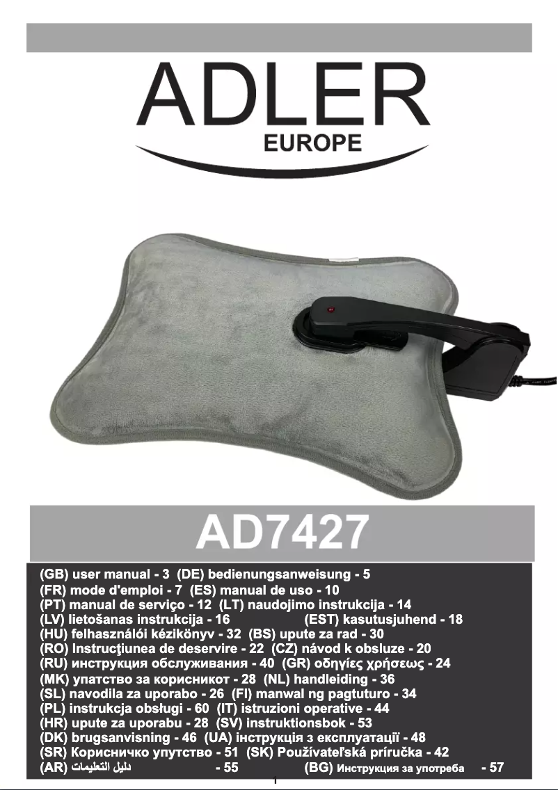 Image de la première page du manuel de l'appareil AD 7427