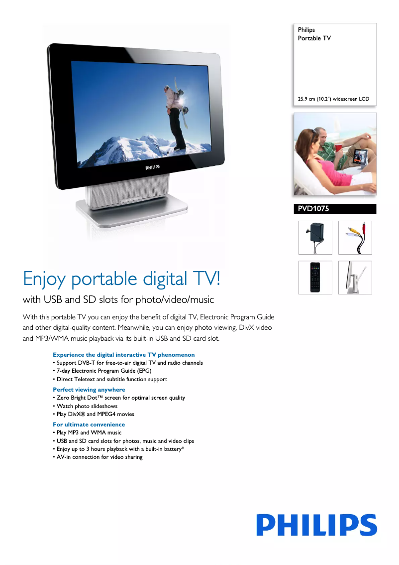 Image de la première page du manuel de l'appareil PVD1075