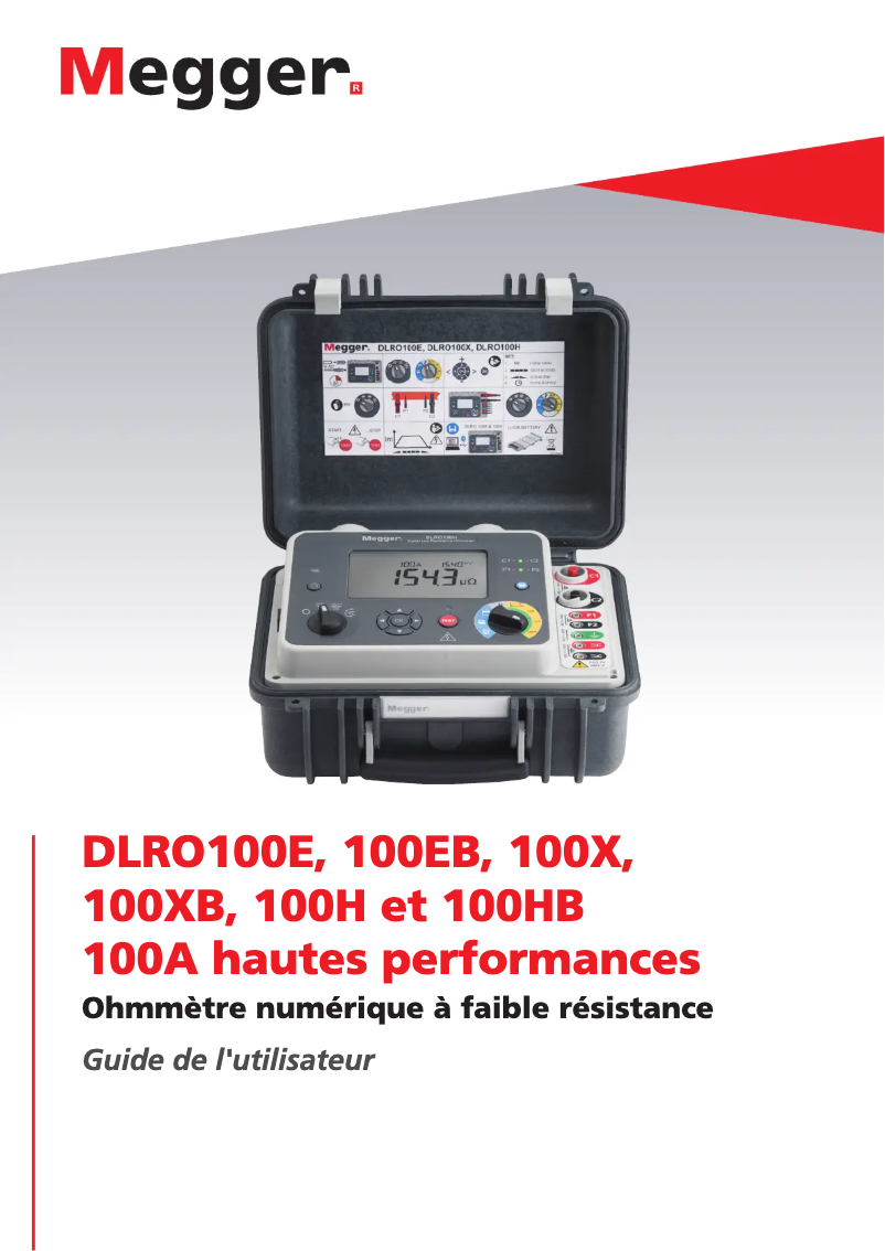 Page 1 de la notice Manuel utilisateur Megger DLRO100H