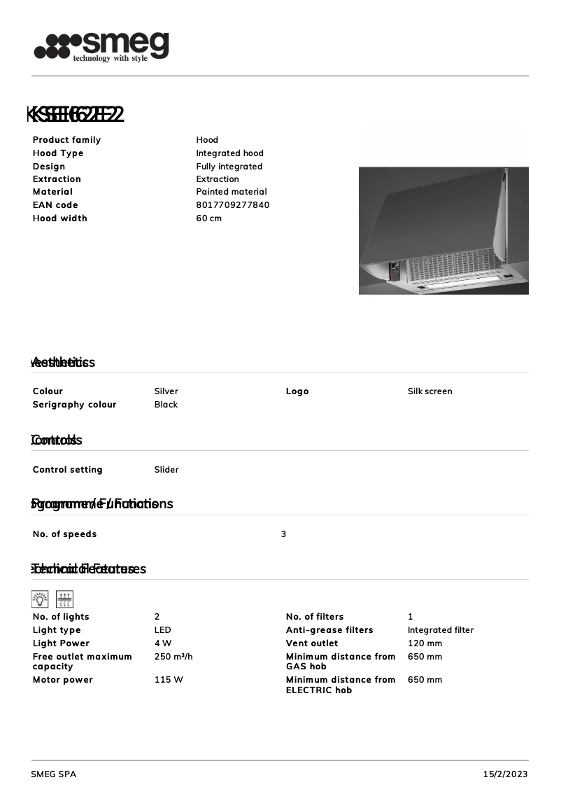 Page n°1 - Brochure Smeg KSEI62E2