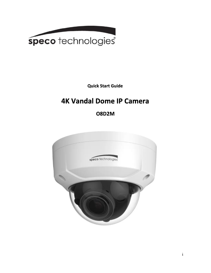 Page 1 de la notice Manuel utilisateur Speco Technologies O8D2M