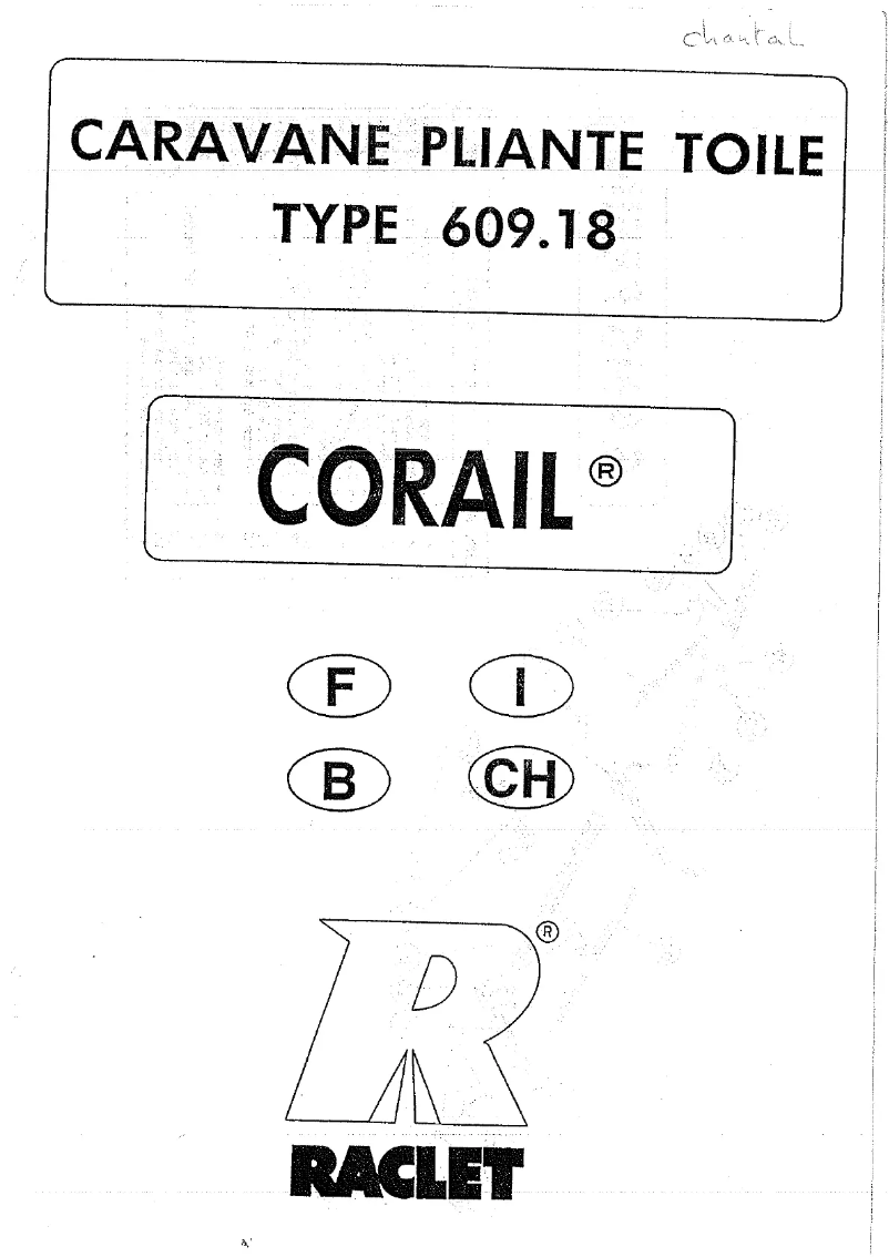 Page 1 de la notice Manuel utilisateur Raclet Corail (609.18)