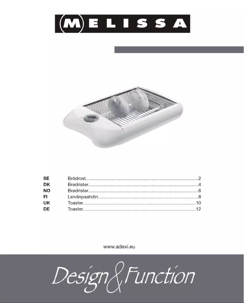 Page 1 de la notice Manuel utilisateur Melissa 16140060