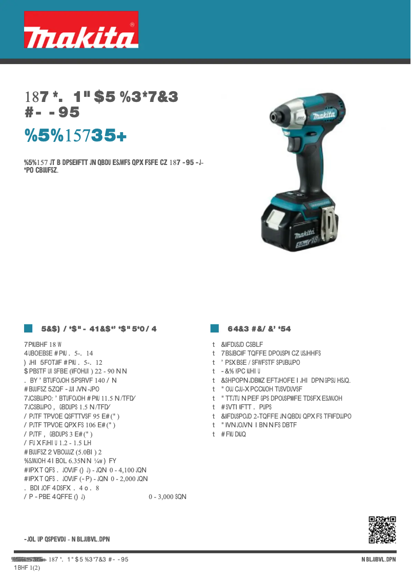Page n°1 - Fiche technique Makita DTD157RTJ