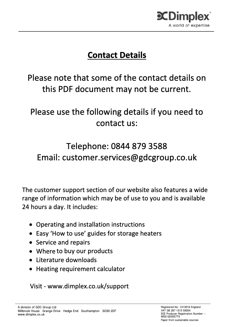 Page 1 de la notice Manuel utilisateur Dimplex RPX100N