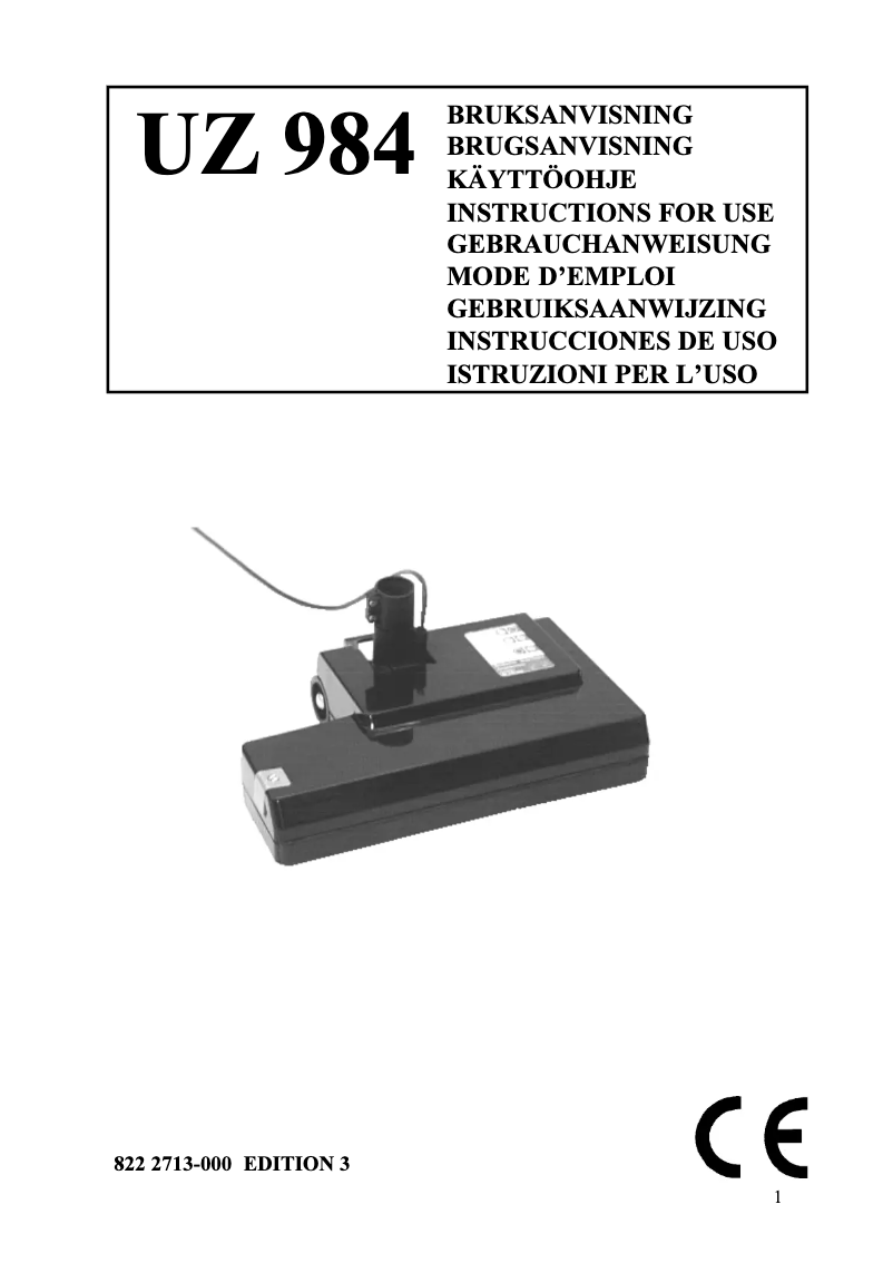 Page n°1 - Manuel utilisateur Nilfisk UZ 984