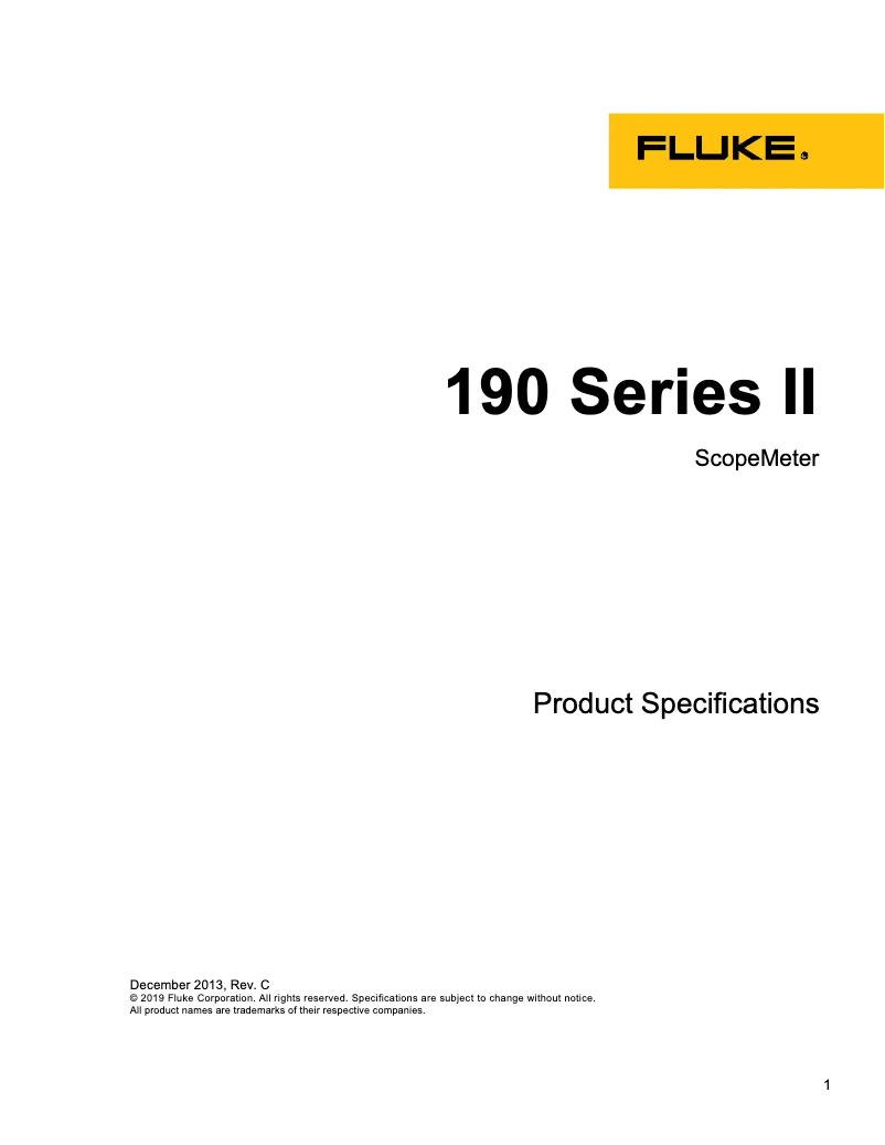 Image de la première page du manuel de l'appareil ScopeMeter 190-202