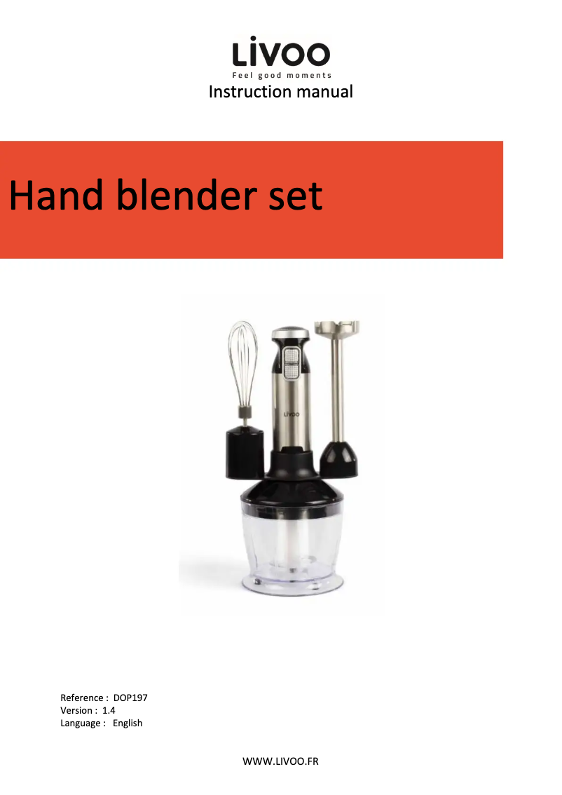 Image de la première page du manuel de l'appareil DOP197