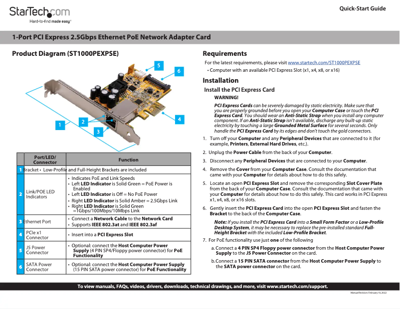 Page 1 de la notice Manuel utilisateur StarTech.com ST1000PEXPSE