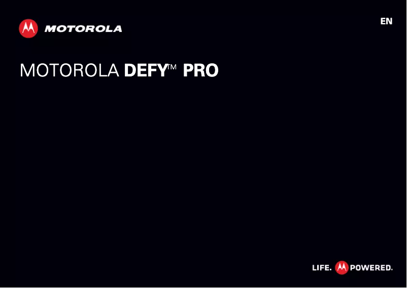 Page n°1 - Manuel utilisateur Motorola Defy Pro