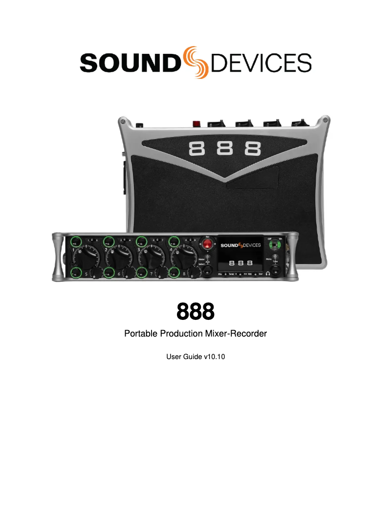 Page n°1 - Manuel utilisateur Sound Devices 888