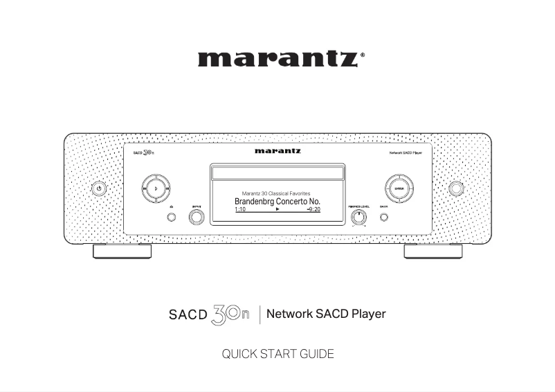 Page n°1 - Guide de démarrage rapide Marantz SACD 30n
