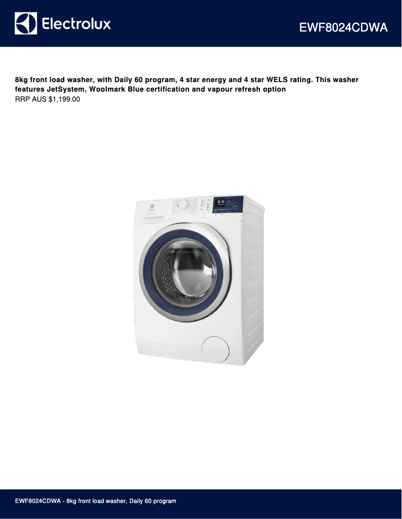 Image de la première page du manuel de l'appareil EWF8024CDWA