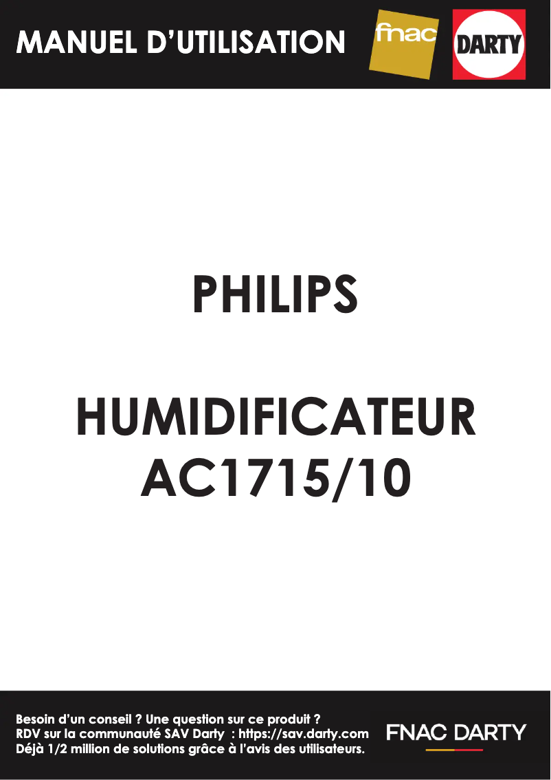 Page 1 de la notice Manuel utilisateur Philips AC1715