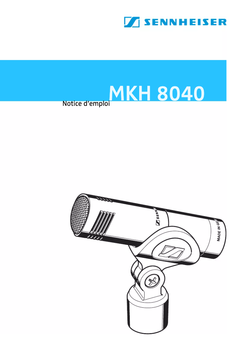 Image de la première page du manuel de l'appareil MKH 8040
