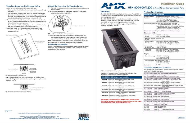 Image de la première page du manuel de l'appareil HPX-600