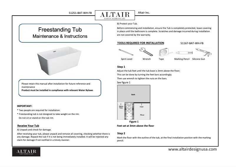 Image de la première page du manuel de l'appareil Regina 51251-BAT-WH-FB