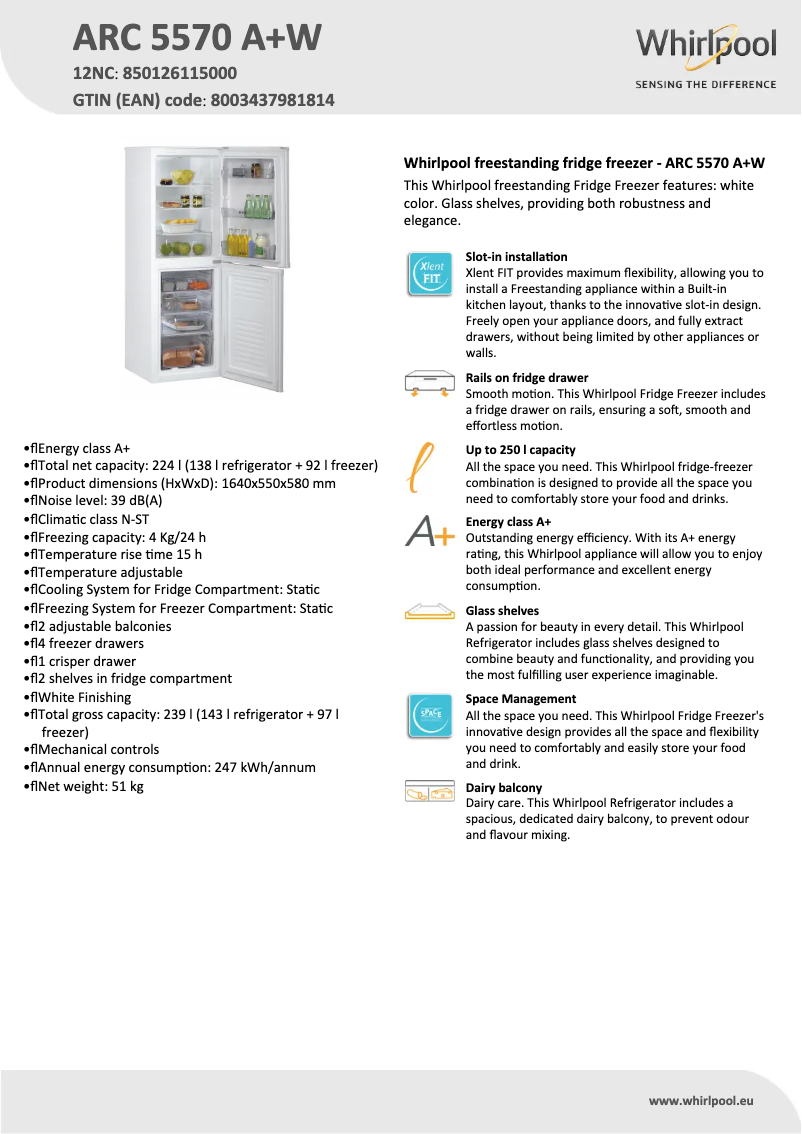 Image de la première page du manuel de l'appareil ARC 5570 A+W