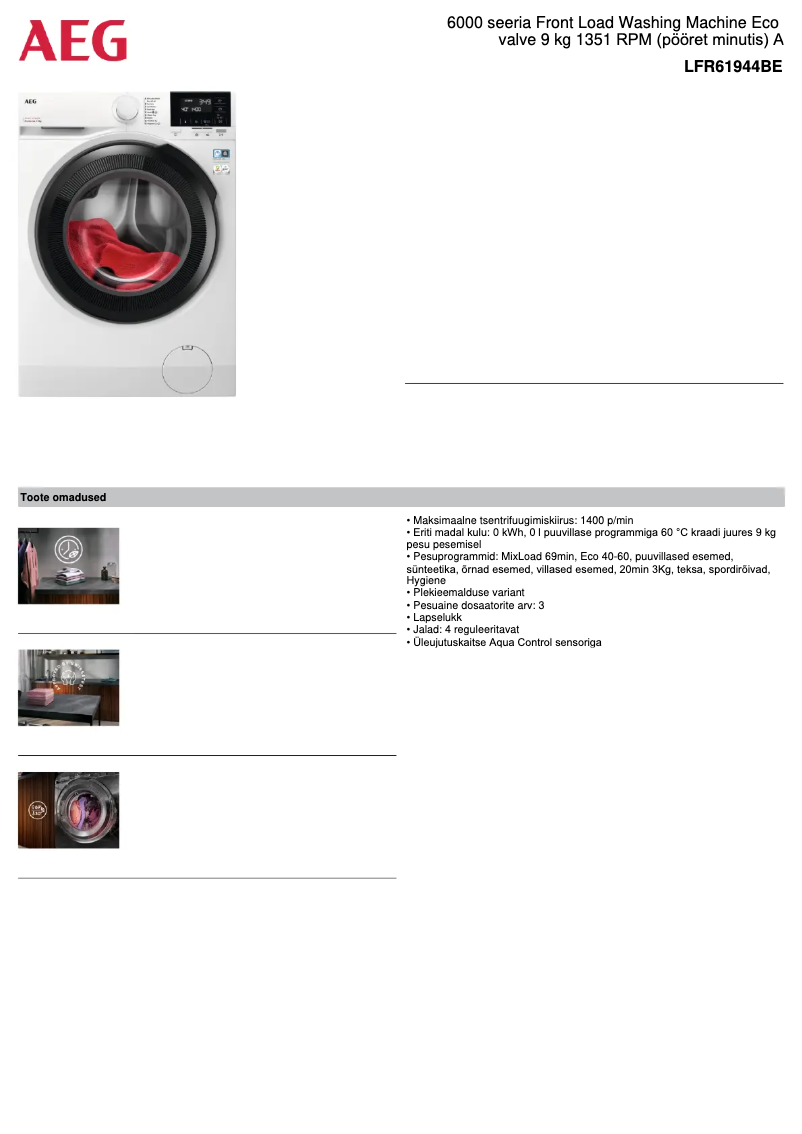 Image de la première page du manuel de l'appareil LFR61944BE